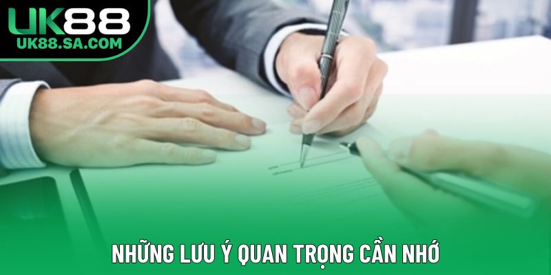 Những lưu ý quan trọng cần nhớ Những lưu ý quan trọng cần nhớ